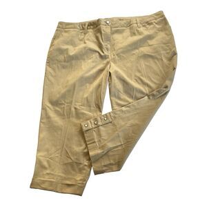 PETER NYGARD High Waist Capri Pants Desert Tan Cuffed Capris Womens Plus 20 NEW